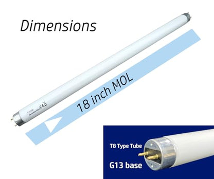 18inch F25T8/350BL/Black Fluorescent Light Bulb Compatible with 18'' F15T8/BL Quantum 365nm,T8 Tube 15watt Blue Lamp, G13 Bi-pin Base (2 Pack)