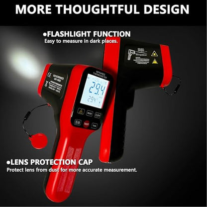 Pyrometer, 30:1 Industrial Infrared Thermometer Gun Rechargeable, -58℉~2912℉ High Temp Waterproof Digital IR Laser Temperature Gauge (NOT for Human) - color: Orange