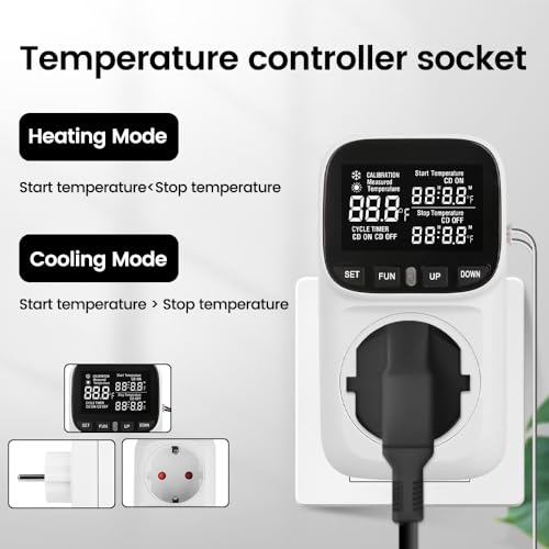 Diymore Watt Meter,Plug-in Socket Power Tester,120V Wide Range,Auto Cost Calculator,Overload Protection,Kilowatt Wattage Voltage AMP Tester,Appliance Power Usage Meter 7 Modes Display