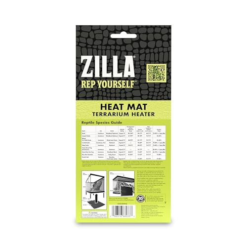 Zilla Heat Mat, Terrarium Heater for Reptiles, Snakes (Ball Pythons, Corn Snakes), Leopard Geckos, Tortoises, Amphibians and Arachnids, Mini, Fits 1-5 Gallon, 4 Watt - size: Mini , 4" x 7"