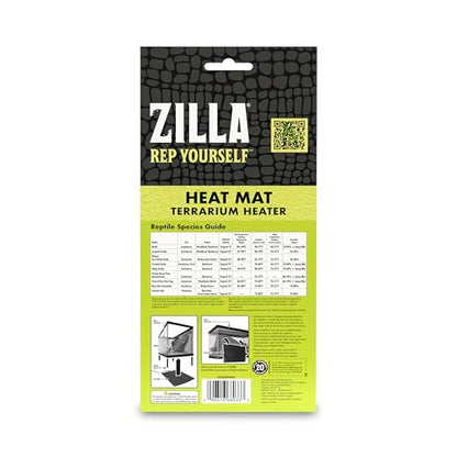 Zilla Heat Mat, Terrarium Heater for Reptiles, Snakes (Ball Pythons, Corn Snakes), Leopard Geckos, Tortoises, Amphibians and Arachnids, Mini, Fits 1-5 Gallon, 4 Watt - size: Mini , 4" x 7"