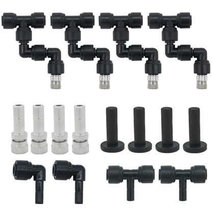 4 Pack Reptile Mister Nozzles，Reptile Misting Nozzles 1/4'', Reptile Fogger Fine Mist Nozzles for Full Water Coverage, Replacement Micro Spray Nozzles