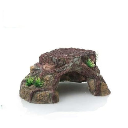 Reptile Hide Terrarium Decor Resin Reptile Hideouts Cave Habitat Decor for Gecko Leopard Lizards Snake Turtle (Large-A) - size: Large-A
