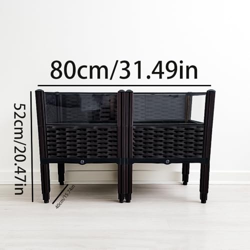 Elevated Turtle Habitat Box, Black Woven Design, 2-Tier Elevated Combination, with The Option to Increase The Number of Combinations, Turtle Habitat, Breeding Box