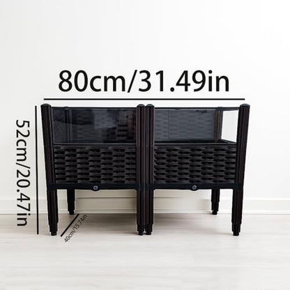 Elevated Turtle Habitat Box, Black Woven Design, 2-Tier Elevated Combination, with The Option to Increase The Number of Combinations, Turtle Habitat, Breeding Box