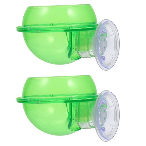 SUPVOX Reptile Food Bowl with Suction Cup, Anti-Escape Lizard Feeder Water Bowl, Practical Feeding Container for Geckos and Crawling Pets, 2pcs for Terrarium Use