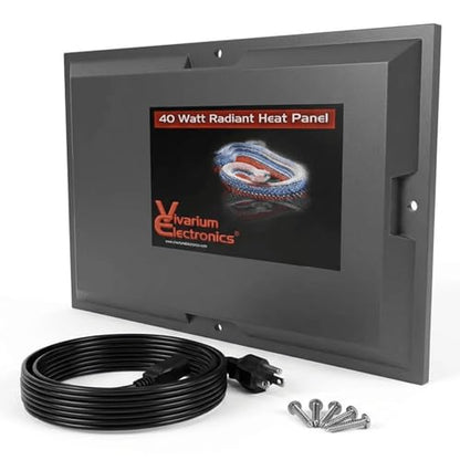 Radiant Heat Panels Made in USA 40W–Premium Reptile Heater Mounts Easily with Included Screws Reptile Heat Panel, Snake Heater, Bearded Dragon, Gecko and Hermit Crab Accessories