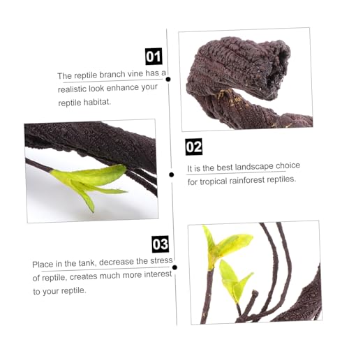 DOITOOL 2pcs Realistic Reptile Vines for Terrarium Bendable Simulation Climbing Plants Pet Habitat Decor for Geckos Lizards Bearded Dragons