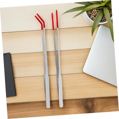 2pcs Straight Curved Tongs for Flexible Handling Safe Distance Feeding for Lizards Snakes and Aquarium Plants