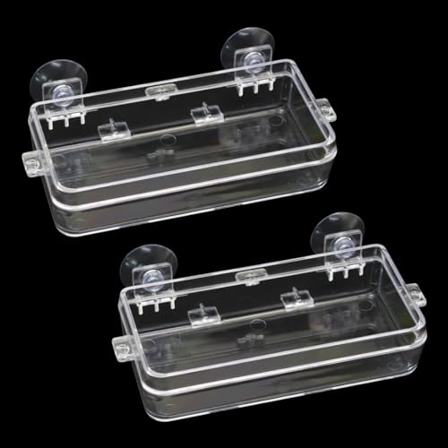 Reptile Feeder Chameleon Bowl 2 Pcs Anti-Escape Food Dish Bowl with Suction Cup for Chameleon Iguana Lizard Reptile Food and Water Feeding (White, M) - color: White, size: M