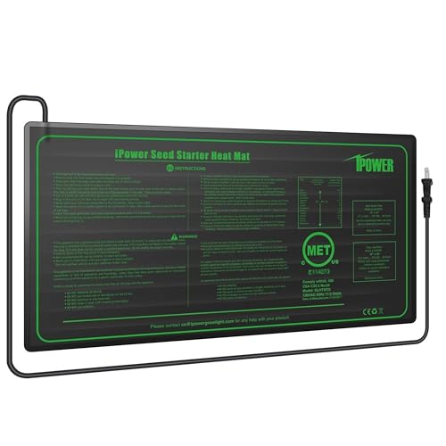 iPower Durable Seedling Heat Mat Warm 10" x 20" Hydroponic Heating Pad Waterproof for Seed Starting Greenhouse and Germination - size: 10" x 20", style: 1 Pack