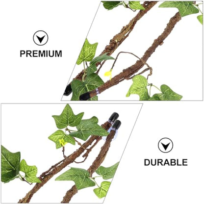 POPETPOP 2PCS Reptile Vines for Terrarium Flexible Simulation Plants Suction Cups Habitat Decor for Lizards Snakes and Gecko Climbing