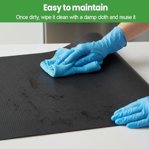 MiOYOOW Reptile Terrarium Mat, EVA Vivarium Liner with Anti-Slip Texture Washable Small Animals Carpet for Lizard, Gecko - color: Black, size: 44.5cm*200cm