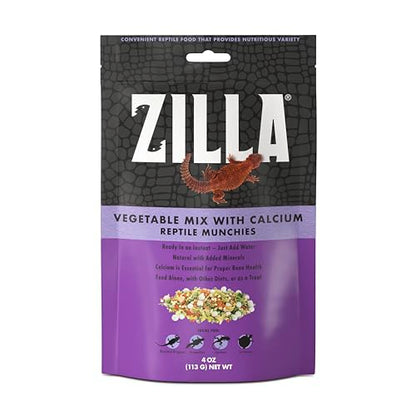 Zilla Reptile Food Munchies Vegetable Mix With Calcium, 4-Ounce