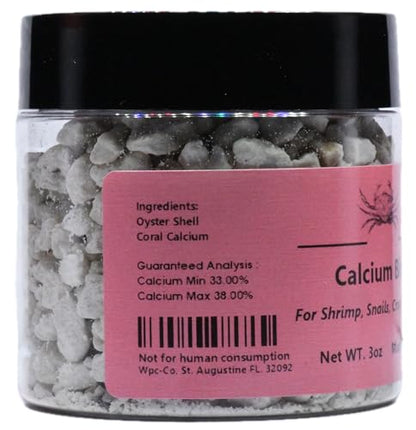 Calcium Bits: Calcium Supplement for Aquatic Pets - Natural Source of Calcium Suitable for Aquariums, Neocaridina Shrimp, Aquarium Snails, Crustaceans, Invertebrates and Other Aquatic Pets 3 oz
