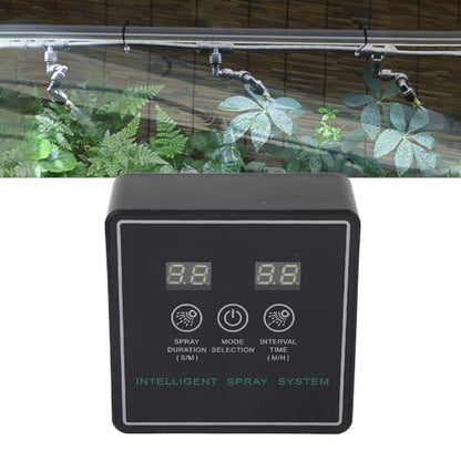 Reptile Fogger Smart Spray System, Automatic Timing Humidifier with 360 Degree Adjustable Misting Nozzles, High Density Spray for Terrarium, Intelligent Timing Cycle Spraying for R