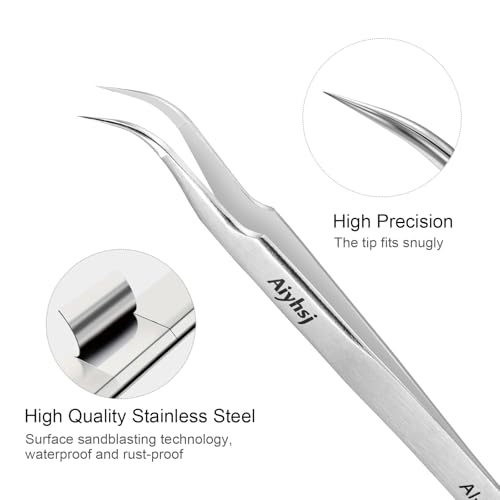 Precision Tweezer, Upgraded Professional Fine Tip curved, High-end Stainless Steel Tweezers for Craft, Electronics, Soldering, Eyelash Extensions, Laboratory Work, Jewelry-Making - style: Fine Tip Curved (4.72in)