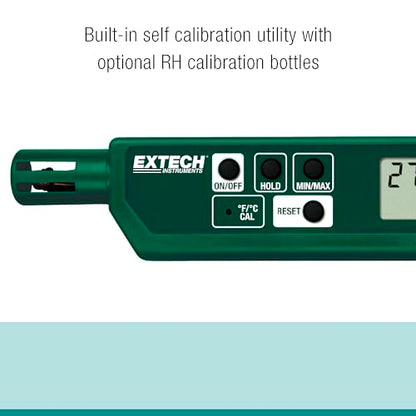 Extech 445580 Humidity and Temperature Pen with Fast Response Sensor, Min/Max Memory, Dual LCD, Pocket-Sized Hygrometer for HVAC, Labs, Storage Rooms, Indoor Air Monitoring
