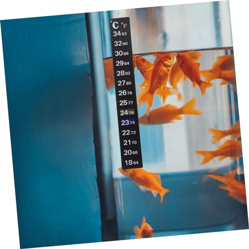 Ciieeo 2Pcs Color Changing Aquarium Thermometer Sticker Adhesive Fish Tank Temperature Gauge Strip Accurate Temperature Reading for Aquariums and Reptiles Easy to Use for Home