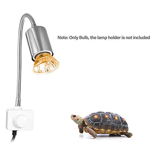 HURRISE 25W Halogen Heat Lamp Lightweight, Appetite UVB Promote Vitamin D3 Synthesis, Reptiles Lizard Aquarium, Full Spectrum Small Sun Light (US) - size: US