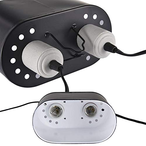 Dual Reptile Light Fixture,Dual Deep Heat Lamps UVB Light Fixture for Reptiles Dome Heat Lighting Lamp Combo kit for Bearded Dragon,lguana,Snake,Turtle Tank,E27