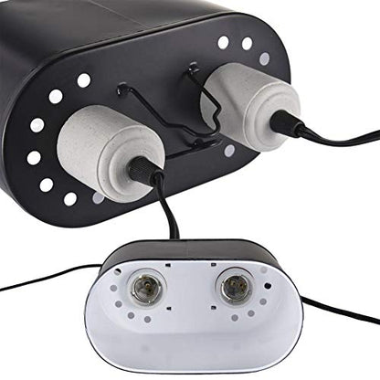 Dual Reptile Light Fixture,Dual Deep Heat Lamps UVB Light Fixture for Reptiles Dome Heat Lighting Lamp Combo kit for Bearded Dragon,lguana,Snake,Turtle Tank,E27