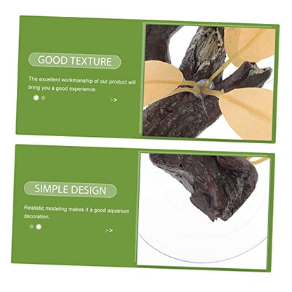 ibasenice Reptile Accessories Artificial Branch Suction Cup Resin Sculpture for Pet Lizard Tank Decor