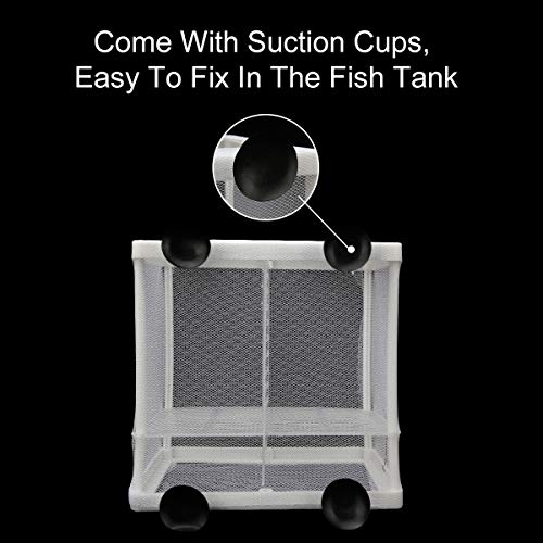 Senzeal Aquarium Fish Breeder Box Fish Fry Hatchery Incubator Net Nylon Isolation Mesh with 3pcs Pipette(Small) - size: Small