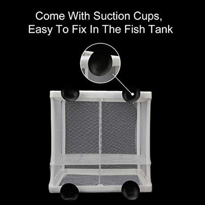 Senzeal Aquarium Fish Breeder Box Fish Fry Hatchery Incubator Net Nylon Isolation Mesh with 3pcs Pipette(Small) - size: Small