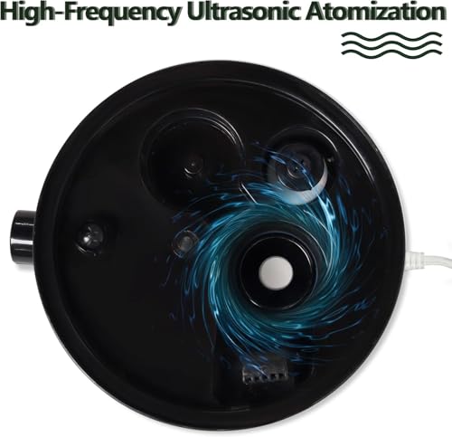 4L Reptile Humidifier Fogger with Extended Hose - Adjustable & Quiet Fogger/Mister for Chameleon, Bearded Dragon, Amphibians - Large Capacity(Black) - color: Black