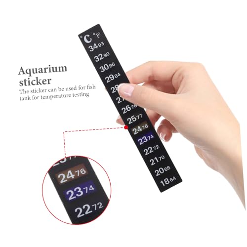 Cabilock 2Pcs Aquarium Thermometer Sticker Easy Stick Thermometer Strip for Fish Tanks Safe Material Temperature Range for Aquariums and Reptiles