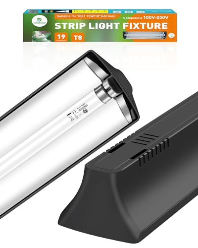 T8 UVA UVB Reptile Light Combo Kit(100V-250V Wide Voltage), Reptile Light Fixture with UVB 10.0 Fluorescent Tube, 15W UVA UVB Lamp Bulb for Bearded Dragon Tortoise - size: T8 15W Combo Kit