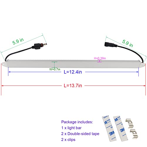 LEDENET 12" Blue 440nm Waterproof IP67 LED Aquarium Fish Tank Light 5050 18 LEDs 12V DC Aluminum Rigid LED Lights Fixture for Plant Grow, Saltwater Freshwater Fish, Reef Tank Lighting - size: 1 x 12'' 440nm