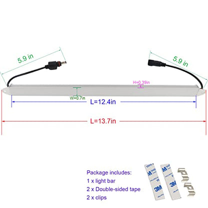 LEDENET 12" Blue 440nm Waterproof IP67 LED Aquarium Fish Tank Light 5050 18 LEDs 12V DC Aluminum Rigid LED Lights Fixture for Plant Grow, Saltwater Freshwater Fish, Reef Tank Lighting - size: 1 x 12'' 440nm