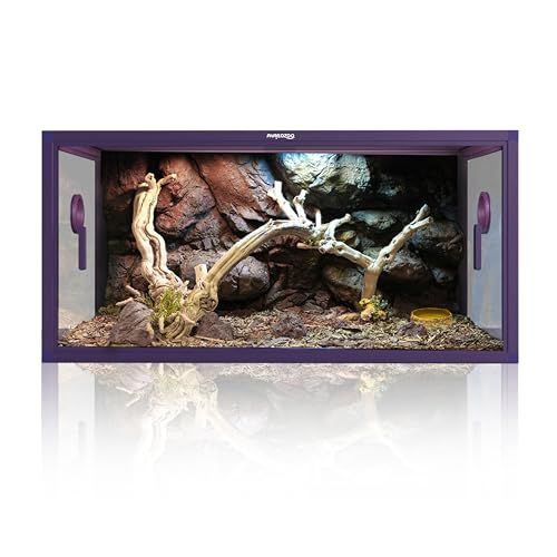 Phailozoo 50 Gallon Reptile Enclosure, Colorful Aluminum Frames Reptile Tank Assemble Within 6 Steps, Rust Proof Mesh Top for Air Circulation & Light Penetration, Dual Grommets for Multiple Wire Use - color: Royal Purple, size: 50 Gallon