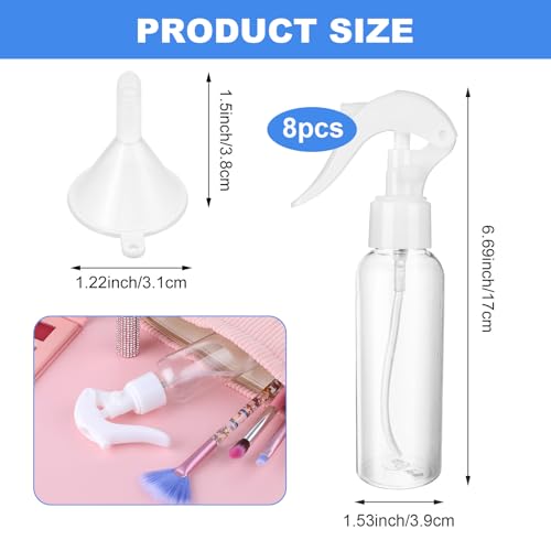 Molain 8Pcs Small Spray Bottles, No Leak And Clog Mister Spray Bottle, 3.5oz/100ml Empty Refillable Containers Reusable Liquid Container for Essential Oils Water Squirt(Black) - color: Black