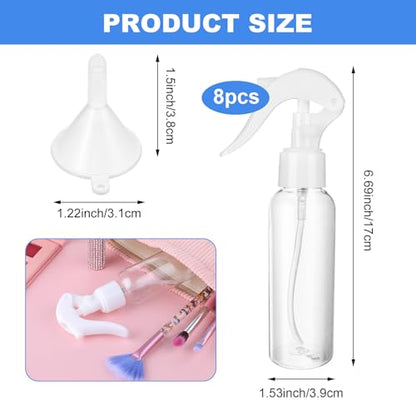 Molain 8Pcs Small Spray Bottles, No Leak And Clog Mister Spray Bottle, 3.5oz/100ml Empty Refillable Containers Reusable Liquid Container for Essential Oils Water Squirt(Black) - color: Black