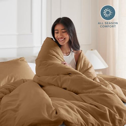 Bare Home Bedding Duvet Cover Extra Long Size - Premium 1800 Super Soft Collection - Lightweight, Cooling - Soft Breathable Bedding Duvet Cover (Twin/Twin XL, Caramel) - color: 08 - Caramel (No Comforter), size: Twin/Twin XL