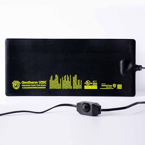Galápagos (05703) Geotherm® Adjustable Under Tank Heater - Heating Pad for Reptiles, Amphibians & Terrariums, 17.5″ x 8″ 24W, Black