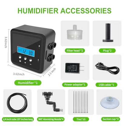 Reptile Mister System with Timer & Dual Pump | 360° Adjustable Nozzles for Terrariums, Paludariums & Plants