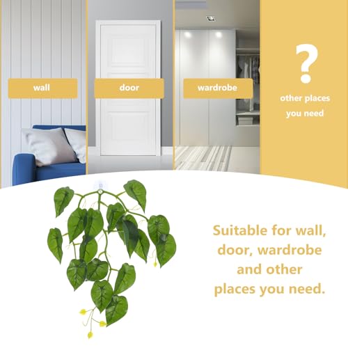 PRETYZOOM Reptile Climbing Ornaments Artificial Turtle Tank Plants with Suction Cup Hanging Simulation Leaves Vines Terrarium Decor for Lizard and Snake Habitat