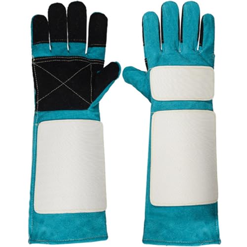 Animal Handling Gloves 17.71/23.6 Inches Multipurpose Puncture & Scratch Resistant, Bite Proof For Cat Dog Bird Falcon Livestock Snake - color: Thickened Green, size: 45cm/17.71in