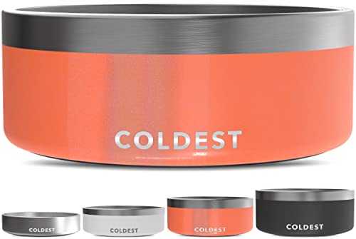 Coldest Dog Bowl - Anti Rust Metal, Non Slip, 3 Layers Insulated Stainless Steel Dog Bowls - Spill Proof & Heavy Duty - Water Bowl for Dogs, Cats & Pets, Dish Washer Safe (64 oz,Candy Red Glitter) - color: Candy Red Glitter, size: 64 oz