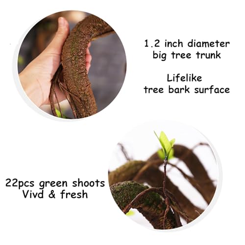 Bendable 63in Artificial Tree Twigs Cane Wood Vine Branches Fake Plants Trunk Garland with Leaves for Home Wedding Garden Wall Hanging Mantel Christmas Thanksgiving Day Decoration