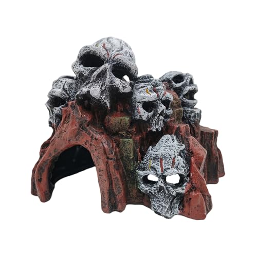Unique Skull Cave Fish Tanks Decoration Fish House Cave Decorative Terrariums Landscaping Handcrafted Skull Aquariums