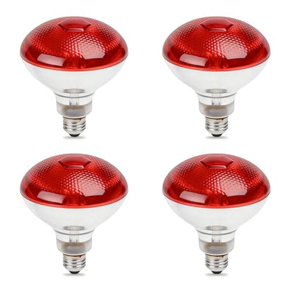 150W Infrared Heat Lamp Bulbs,Reptile Infrared Heat Emitter Red Heat Lamp Bulbs Infrared Basking Light Bulbs for Reptiles, Lizard, Tortoise, Chickens, Pets (4)