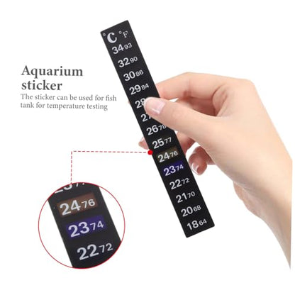 PRETYZOOM 2Pcs Fish Tank Thermometer Sticker Strip Color Changing Temperature Indicator for Aquariums Easy to Read Safe and Convenient for Fish Tanks and Reptiles
