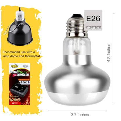 Basking Light for Reptiles, 2-Pack 100W Upgraded Intense Basking Spot, Reptile Heat Bulb Light, UVA Heat Lamp Bulbs for Bearded Dragon Turtle Chicken