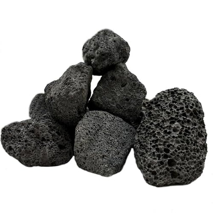 Tfwadmx 10 Pack Aquarium Black Lava Rock Fish Tank Volcanic Pumice Stones for Betta Fish Shrimp (1.96''-3.14'') - color: Black, size: L:2''-3.2''
