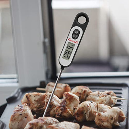 Escali Long Stem Digital Thermometer for Meat, Frying, Cooking, Candy and Kitchen Use, Extra Long 5.6-Inch Probe, Black - color: Digital Black, size: One Size